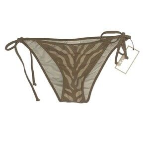 MICHAEL KORS Women’s Khaki Side Tie Euro Bikini Bottom